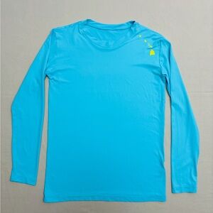 Lilikoi Women's Blue and Yellow Hawaii State Long Sleeve Swim Shirt Size Small